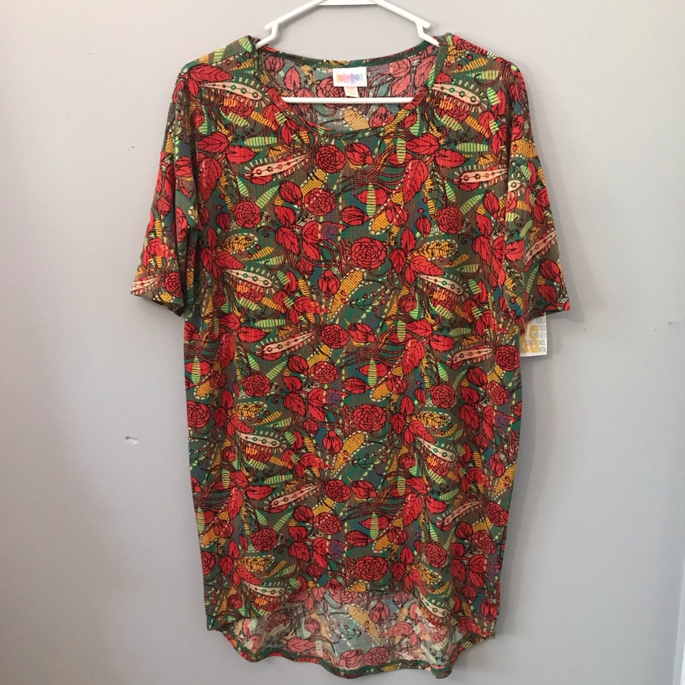 Lularoe long floral shirt xxs fits like small